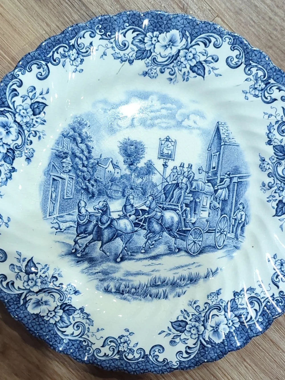 Blue & White Decorative Transferware Plate - Classic Scenic Design